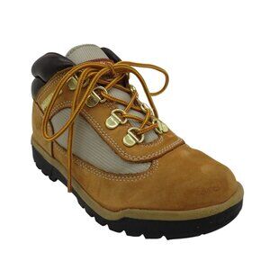 TIMBERLAND Youth Field Boot in Wheat Nubuck Leather Size Y1 Lace-Up